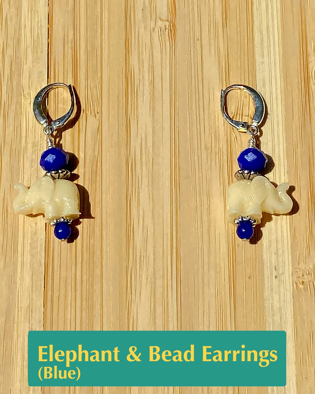 Elephant & Bead Earrings