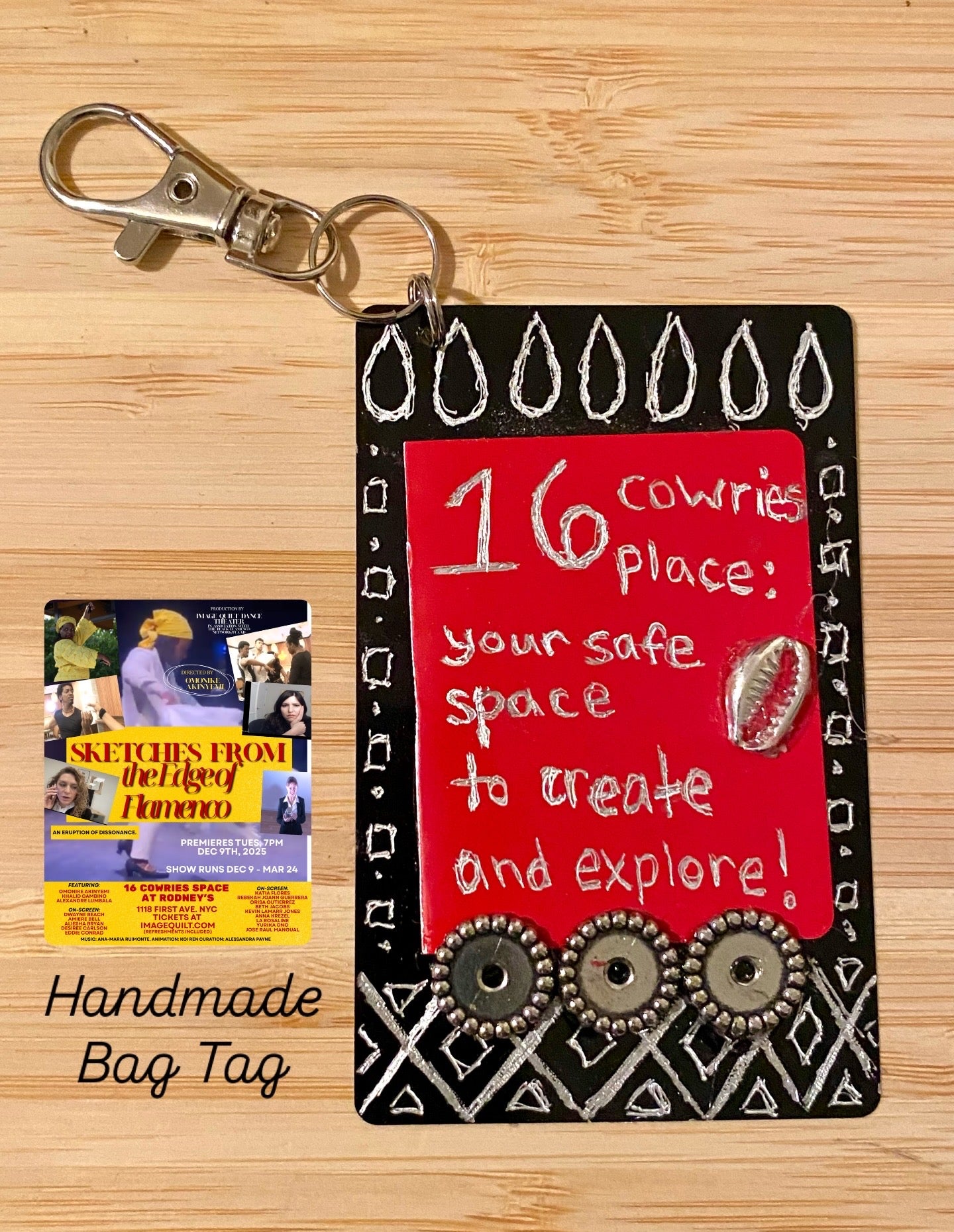 Hand Engraved 16 Cowries Bag Charm