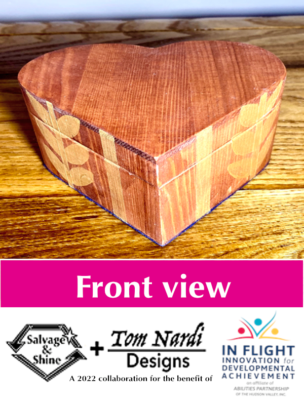 Golden Heart Upcycled Pine Jewelry Box