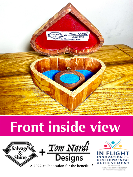 Golden Heart Upcycled Pine Jewelry Box