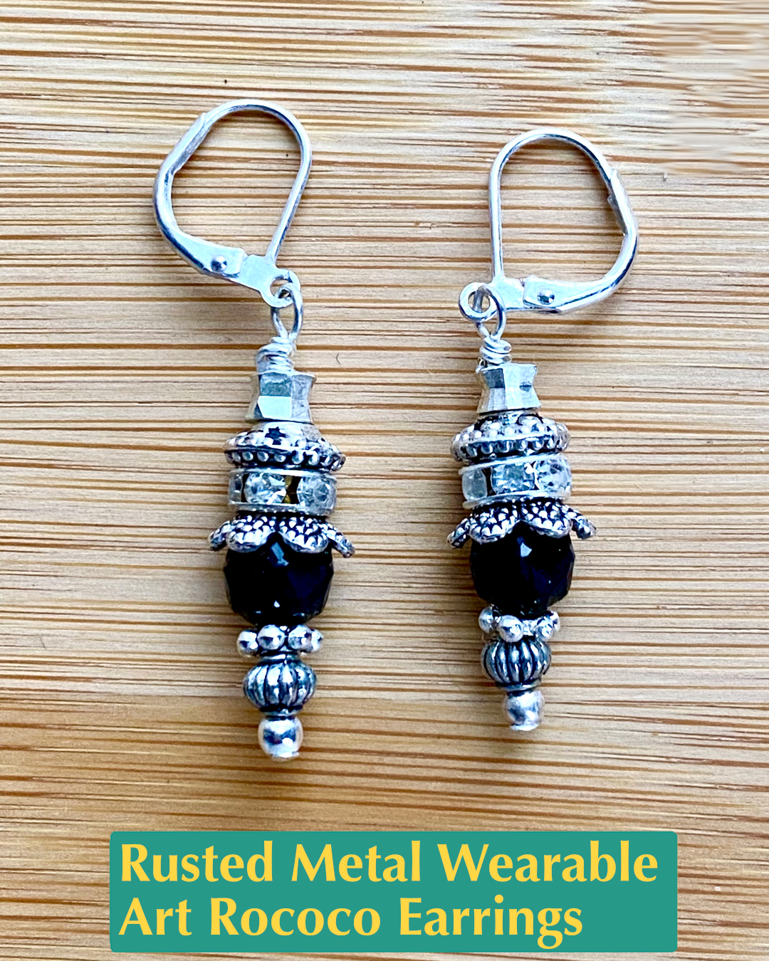 Rusted Metal Wearable Art Rococo Earrings